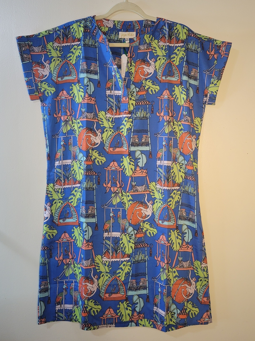 Jayne's Studio (Women's M) 100% Cotton Menagerie Luxe Sateen Full Pajama Shirt - Picture 5 of 10